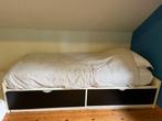 Eénpersoonsbed met 2 schuiven  en matras., Huis en Inrichting, Slaapkamer | Bedden, Ophalen, Gebruikt, 90 cm, Eenpersoons