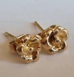 18K Gouden Stekers Bloemen 750 Goud Oorbellen, Ophalen of Verzenden, Zo goed als nieuw, Goud, Goud