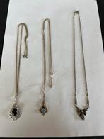 Oude zilveren halsketting en hanger markasiet €40 het stuk, Ophalen of Verzenden, Zo goed als nieuw, Met hanger