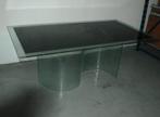 DESIGN GLAZEN EETTAFEL UIT DE JAREN 80, Huis en Inrichting, Ophalen, Gebruikt, 50 tot 100 cm, Glas