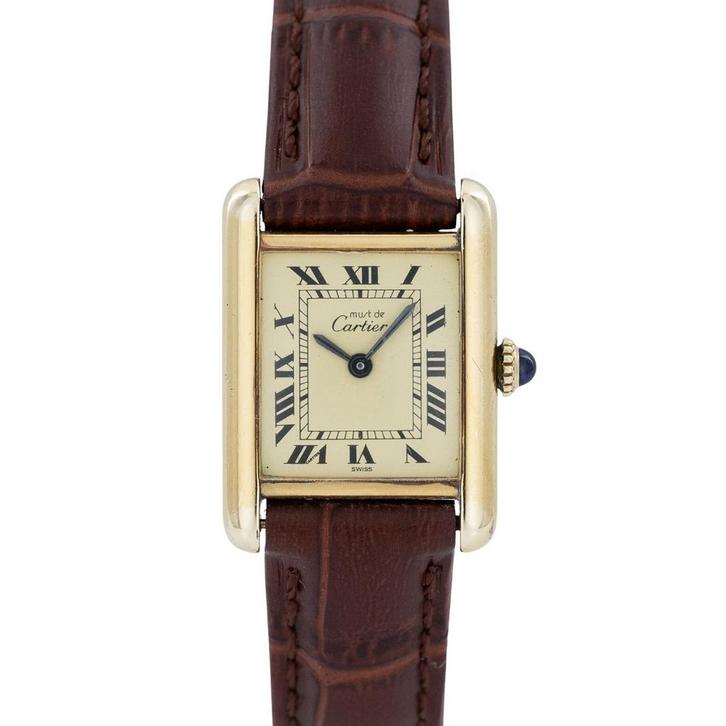 Cartier TANK - incl originlele band (loopt perfect), Bijoux, Sacs & Beauté, Montres | Anciennes | Antiquités, Montre-bracelet