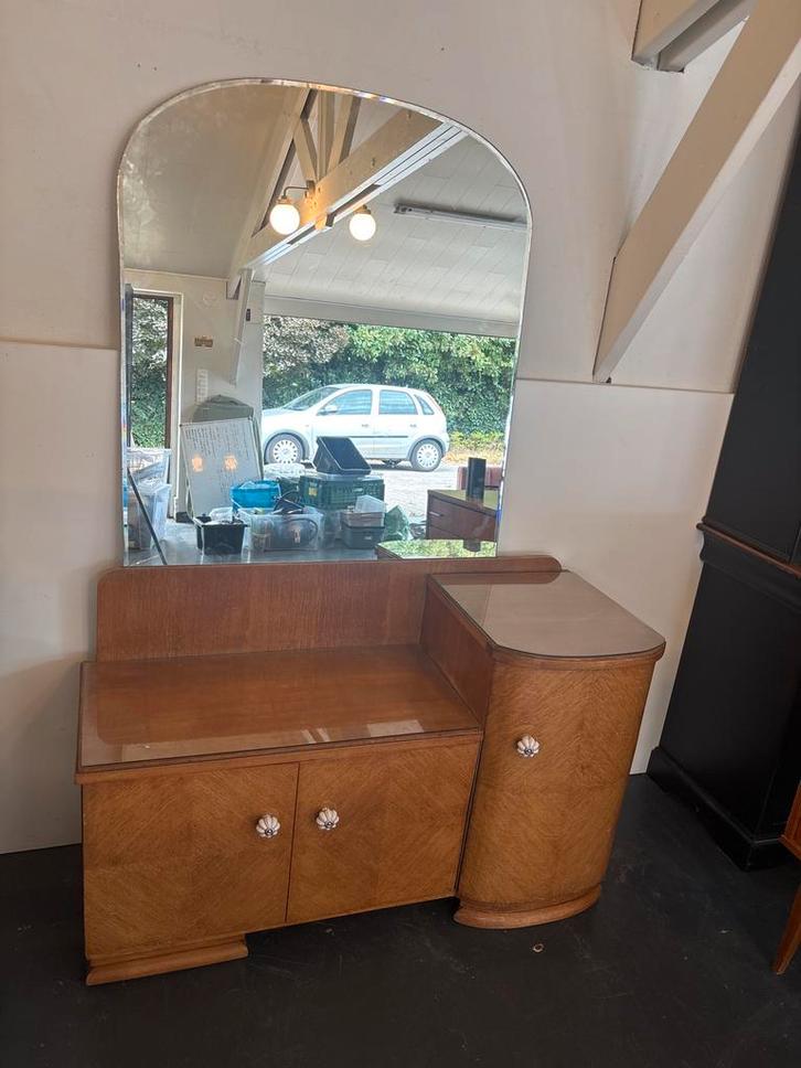 Vintage kaptafel / dressoir met spiegel, Huis en Inrichting, Tafels | Kaptafels, Gebruikt, Ophalen