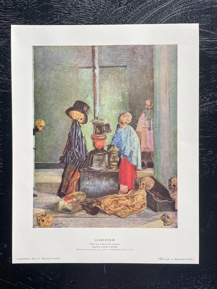 Originele Soubry-verzamelmap met 4 reproducties James Ensor, Verzamelen, Foto's en Prenten, Nieuw, Prent, Overige onderwerpen