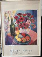 Mooi schilderij stil leven fles wijn bloemen Wendy Hoile, Ophalen