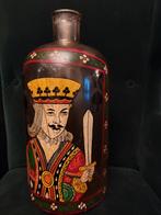 Handgeschilderde, decoratieve fles - koning van schoppen, Ophalen of Verzenden