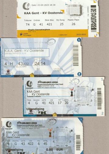 4 versch. (gebruikte) tickets Gent - Oostende (2015 - 2023), Enlèvement ou Envoi, Utilisé, Autres types