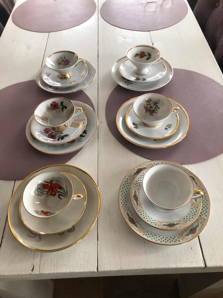 Thee servies setjes, Huis en Inrichting, Keuken | Servies, Zo goed als nieuw, Kop(pen) en/of Schotel(s), Overige stijlen, Porselein