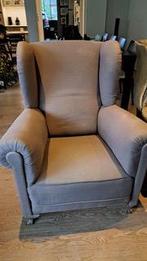 Oude zetel met antieke poten, stof verkleurd, Huis en Inrichting, Fauteuils, Ophalen, Gebruikt, 75 tot 100 cm, Stof