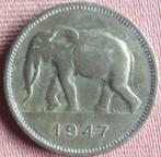 CONGO BELGE : 2 francs 1947 Km 28 XF, Timbres & Monnaies, Enlèvement ou Envoi, Monnaie en vrac, Autres pays
