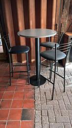 Statafel met 3 barkrukken zwart, Enlèvement, Utilisé