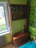 Vintage vitrinekast - wandkast, 100 tot 150 cm, Teakhout, Gebruikt, Scandinavisch vintage