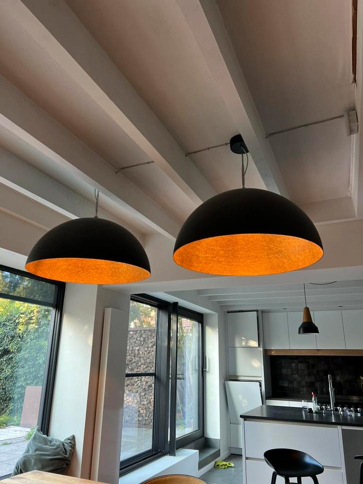 In-es.artdesign lampen Mezzaluna zwart/goud, Huis en Inrichting, Lampen | Hanglampen, Zo goed als nieuw, Ophalen