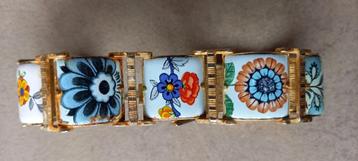 bracelet vintage émail floral beschikbaar voor biedingen