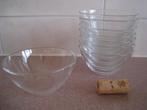8 glazen schalen, Arcoroc France, maten H 4,8cm x diam 10cm, Ophalen