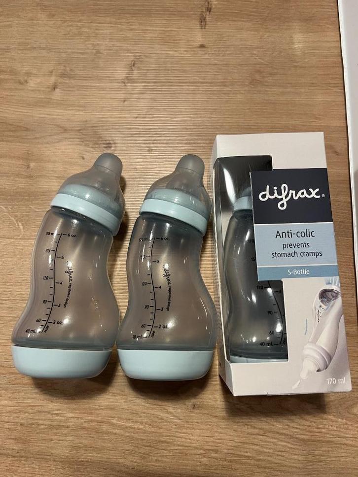3 difrax flessen - s natural blue, Kinderen en Baby's, Babyvoeding en Toebehoren, Zo goed als nieuw, Flessen- of potjesverwarmer