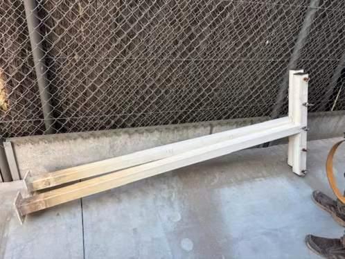 2 IJZEREN DROOGPALEN MET FLENS VOOR 5 DROOGLIJNEN, Jardin & Terrasse, Jardin & Terrasse Autre, Comme neuf, Enlèvement