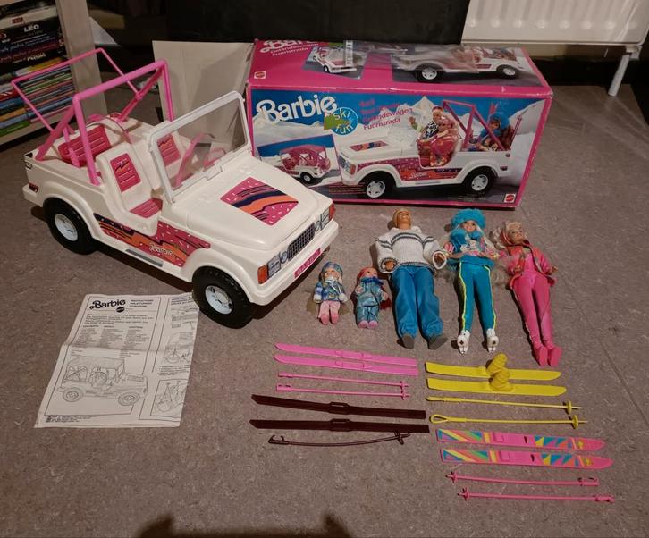Vintage Barbie 4x4 ski fun 1990,poppen inbegrepen!!!, Verzamelen, Speelgoed, Gebruikt, Ophalen of Verzenden