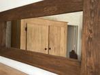 Prachtige spiegel in massief eiken kader, Huis en Inrichting, Woonaccessoires | Spiegels, Ophalen, Zo goed als nieuw