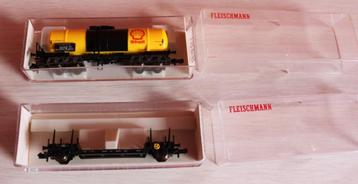 2 Wagons Fleischmann 8218 & 8481 DB comme neufs N 1/160.