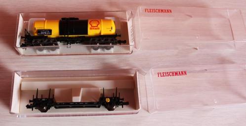 2 Wagons Fleischmann 8218 & 8481 DB comme neufs N 1/160., Hobby & Loisirs créatifs, Trains miniatures | Échelle N, Comme neuf