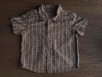 Hemdje geruit S. Oliver maat 80 khaki beschikbaar voor biedingen