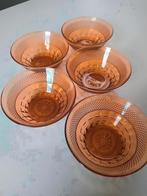 5 amberkleurige kommetjes, jaren 60/70, Huis en Inrichting, Keuken | Servies, Ophalen of Verzenden