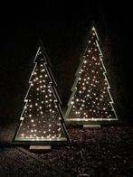 Houten kerstbomen (2 st) met verlichting (180cm & 150cm), Ophalen, Zo goed als nieuw