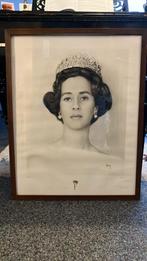 Groot staatsieportret koningin Fabiola, Verzamelen, Koningshuis en Royalty, Ophalen, Gebruikt, Kaart, Foto of Prent