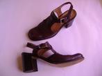 Lederen sandalen - maat 40,5 (41), Bruin, --, Gedragen, Sandalen of Muiltjes