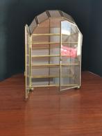 petite vitrine en verre/cuivre - 20 H x 12 L x 7 P, Enlèvement ou Envoi