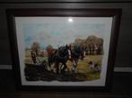Kader met print "Boer met ploegende paarden", Huis en Inrichting, Ophalen, Zo goed als nieuw, Print