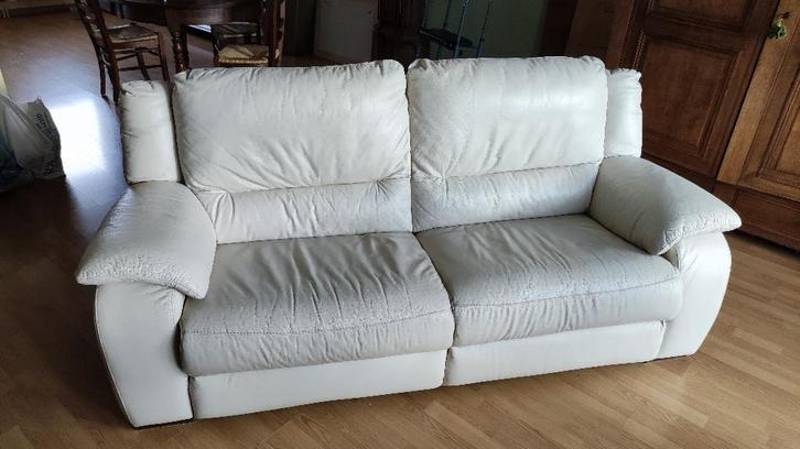 Divan cuir 3 places en parfait état, Maison & Meubles, Canapés | Salons, Comme neuf, Banc droit, Trois personnes, 150 à 200 cm
