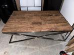 Massief onbewerkt houten salontafel, Ophalen, Gebruikt, 100 tot 150 cm, 50 tot 100 cm