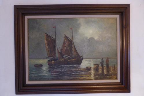 Tableau - Peinture à l'huile, la mer, artiste Wouters, Antiquités & Art, Art | Peinture | Classique, Enlèvement