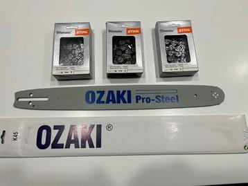 Ozaki zaagblad 45cm + 3 Stihl kettingen  beschikbaar voor biedingen