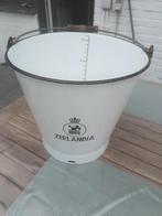 Beau grand seau ancien émaillé avec poche, Enlèvement ou Envoi