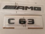 Mercedes koffer logo's in het blinkend zwart C63 AMG, Auto-onderdelen, Achterklep, Mercedes-Benz, Nieuw, Ophalen of Verzenden