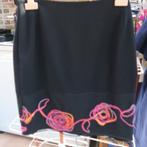 Rokje zwart volant met draadmotief Porcini mt 40, Kleding | Dames, Maat 38/40 (M), Zwart, Porcini, Ophalen of Verzenden