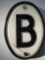 6 België B landenbordje land schildje plaatje bord oldtimer, Ophalen of Verzenden, Gebruikt, Auto's
