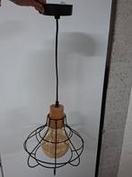 Hanglamp zwart metaal met bol lamp, Huis en Inrichting, Ophalen, Metaal