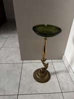 Groene asbak met messing poot zeemeermin, Antiek en Kunst, Ophalen, Brons