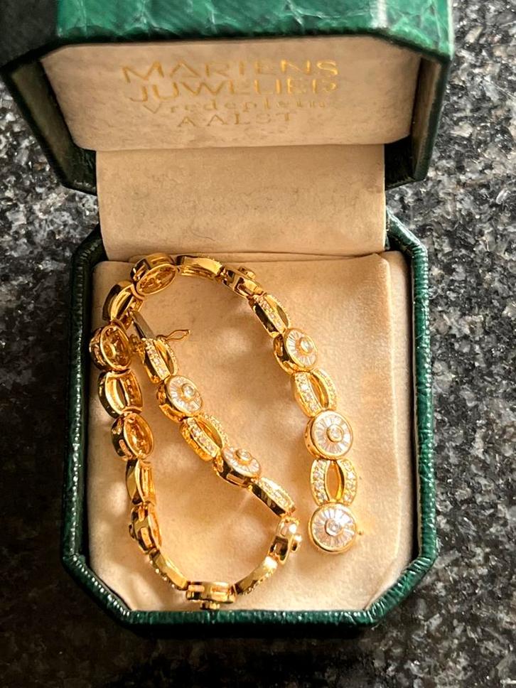 Armband 18 kr met  diamanten, Bijoux, Sacs & Beauté, Bracelets, Enlèvement ou Envoi