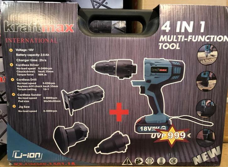 Accu gereedschap set 4in1, Doe-het-zelf en Bouw, Gereedschap | Schuurmachines, Nieuw, Overige typen, Minder dan 600 watt, Ophalen of Verzenden