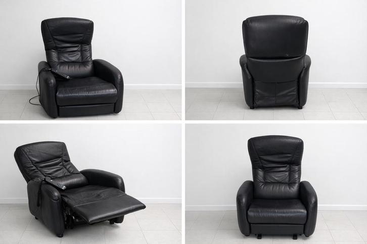 HUKLA elektrische lederen relaxzetel (verwarming & massage), Maison & Meubles, Fauteuils, Utilisé, Cuir, Enlèvement