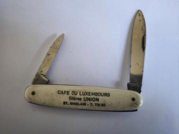 Canif Couteau St Ghislain Café du Luxembourg.  Bieres UNION1, Collections, Enlèvement ou Envoi, Utilisé, Autres types, Autres marques