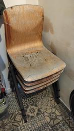 Gratis 4 vintage schoolstoelen, Ophalen, Gebruikt