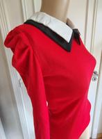 <3 trui met hemdskraag <3, Kleding | Dames, Blouses en Tunieken, Verzenden, Maat 34 (XS) of kleiner, Rood