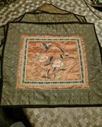 Vintage Chinese zijde hand geborduurd tapijt- muur opknoping, Huis en Inrichting, Ophalen of Verzenden