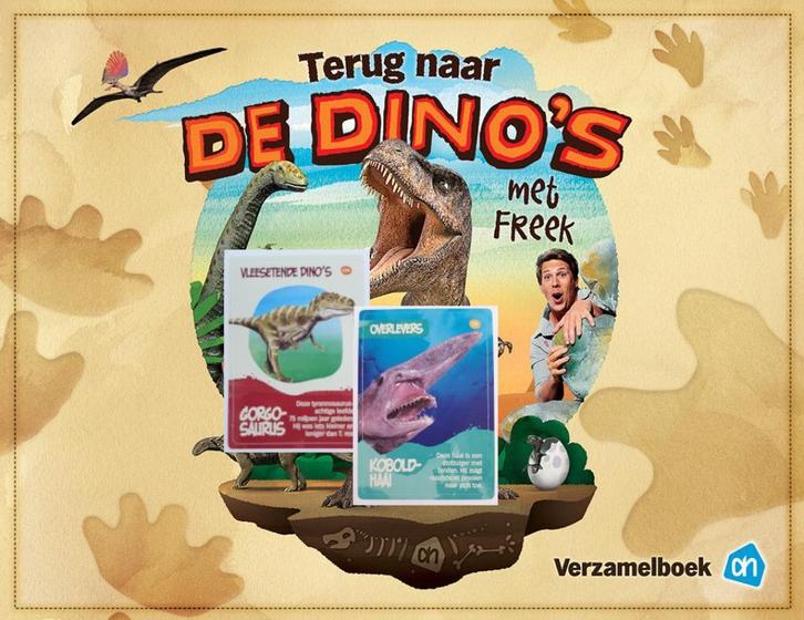 Terug naar de dino's met Freek - Albert Heijn - 160 sticker, Verzamelen, Stickers, Nieuw, Dier en Natuur