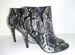 Peeptoes Enkellaarzen/Hoge Hakken - Meerkleurig Python - 37, Kleding | Dames, Verzenden, Nieuw, Zwart